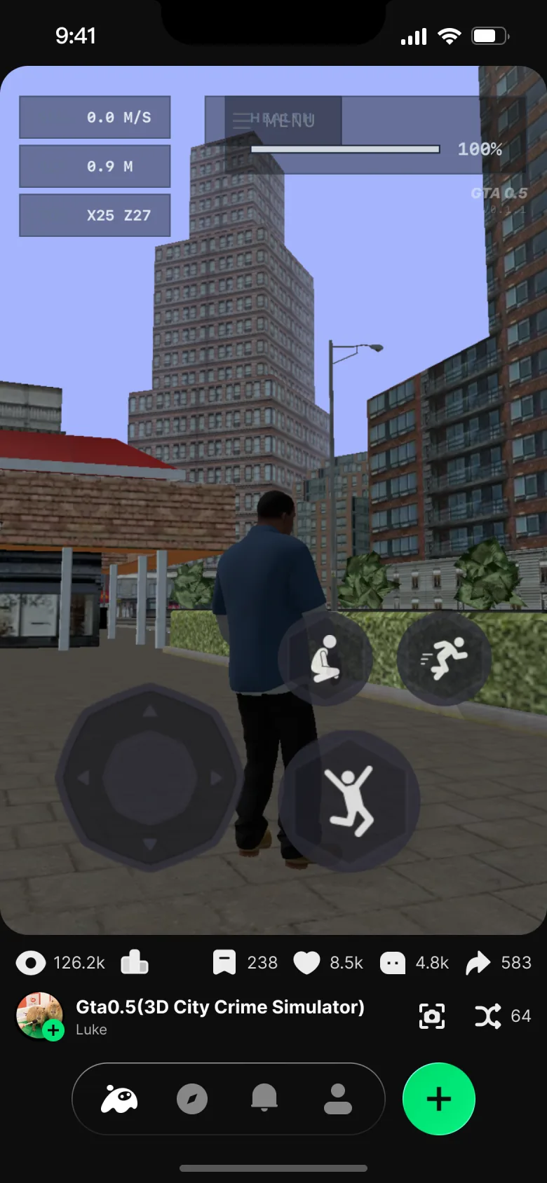 A playable city world open in the Aippy feed