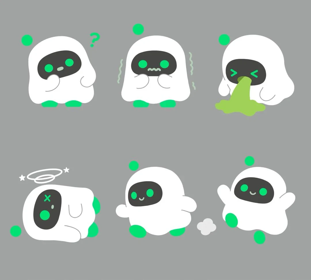 Six 2D Boopy studies exploring uncertainty, discomfort, sickness, dizziness, movement, and delight