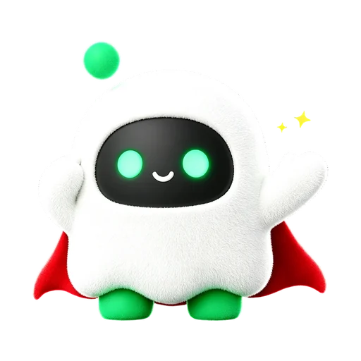 Boopy wearing a red superhero cape