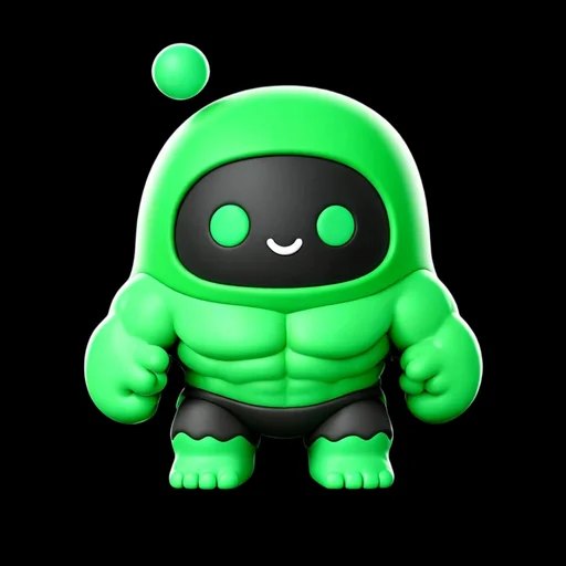 Muscular green Boopy flexing in a power pose