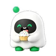 Boopy eating an ice cream cone
