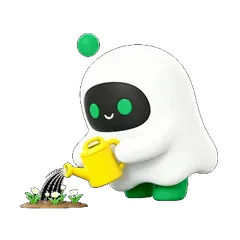 Boopy watering a plant